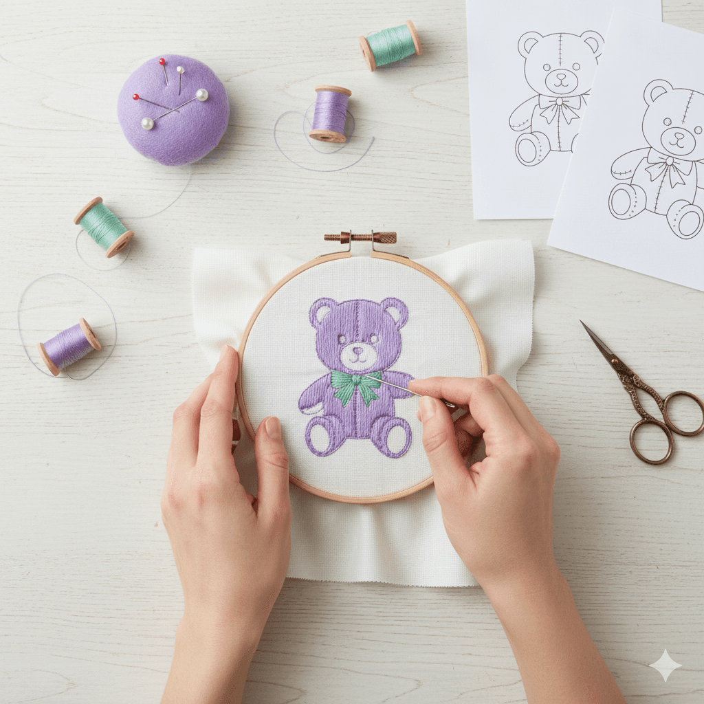 A child's colorful drawing of a monster.