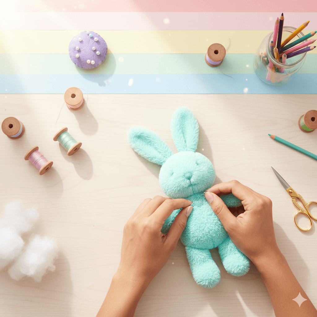 A child's colorful drawing of a monster.